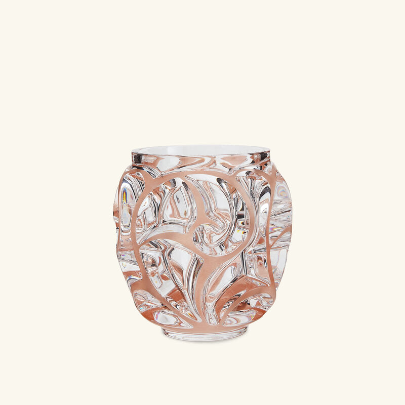 lalique tourbillons vase round small pink