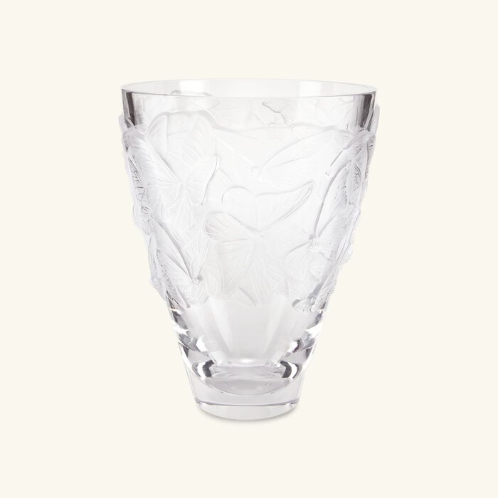 Papillons Vase Large Clear lalique papillons vase large clear