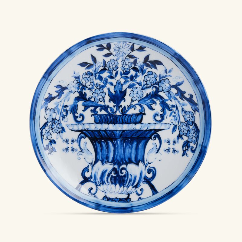 dolce gabbana casa blu mediterraneo dessert plate round blue 19cm set of 2