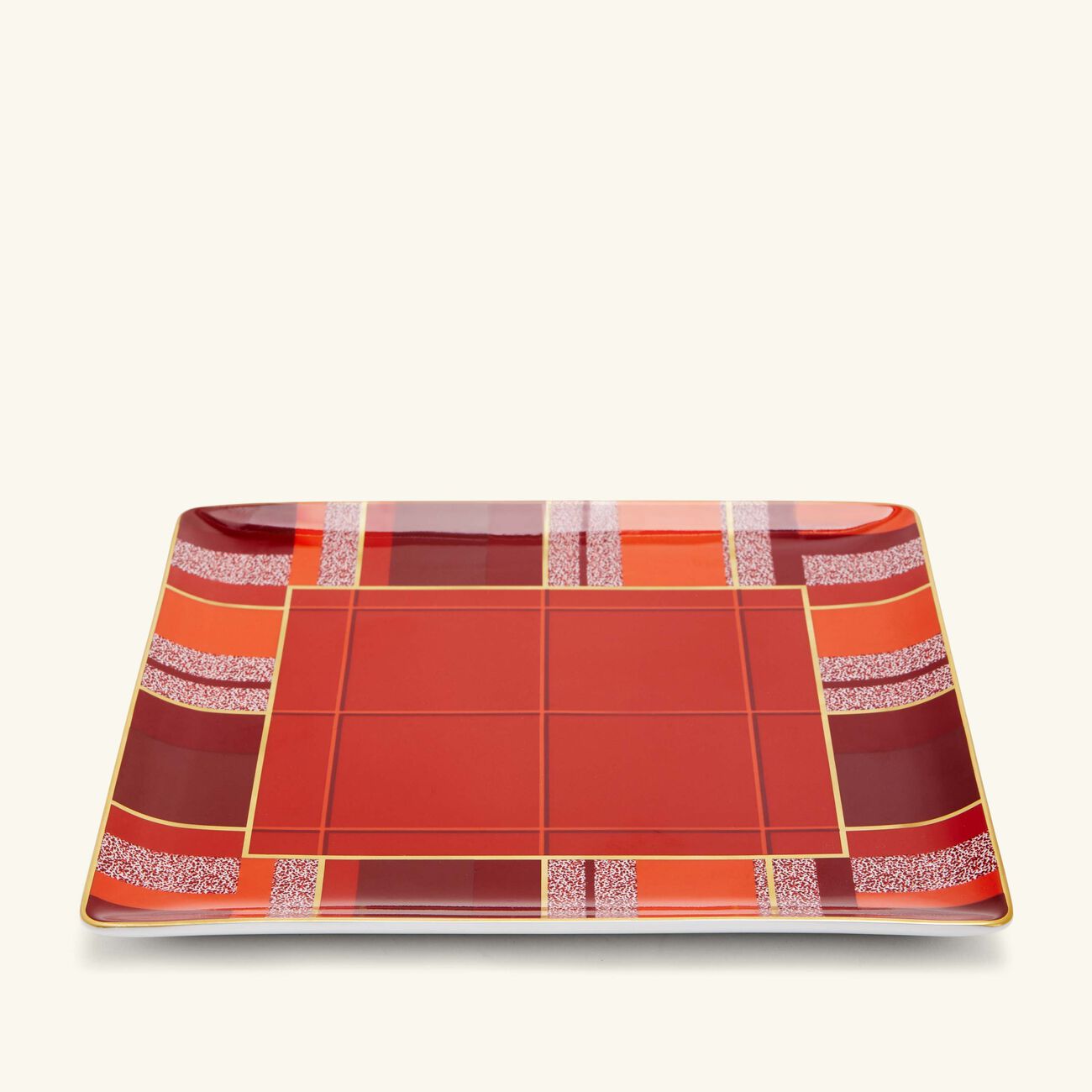 bernardaud tartan tray rectangular small red