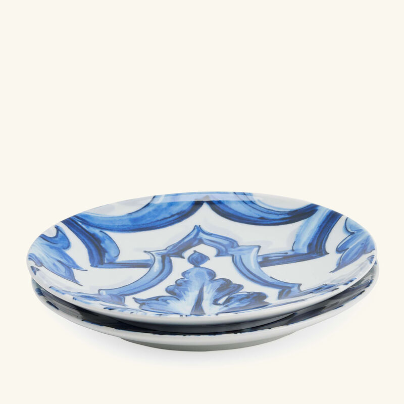 dolce gabbana casa blu mediterraneo bread plate round blue 17cm set of 2
