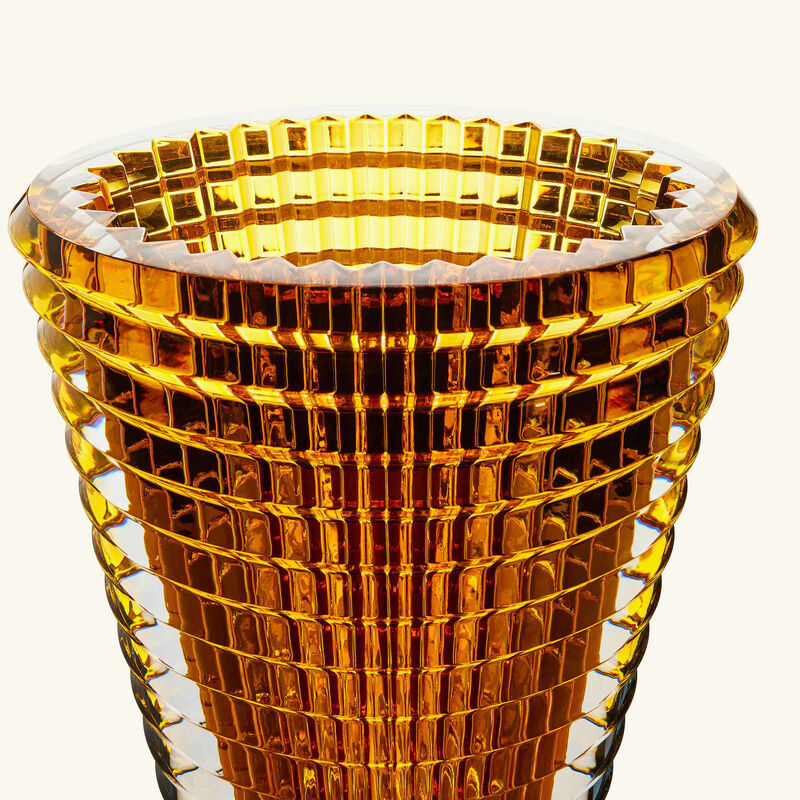 باكارا مزهرية آي دائرية كبيرة صفراء