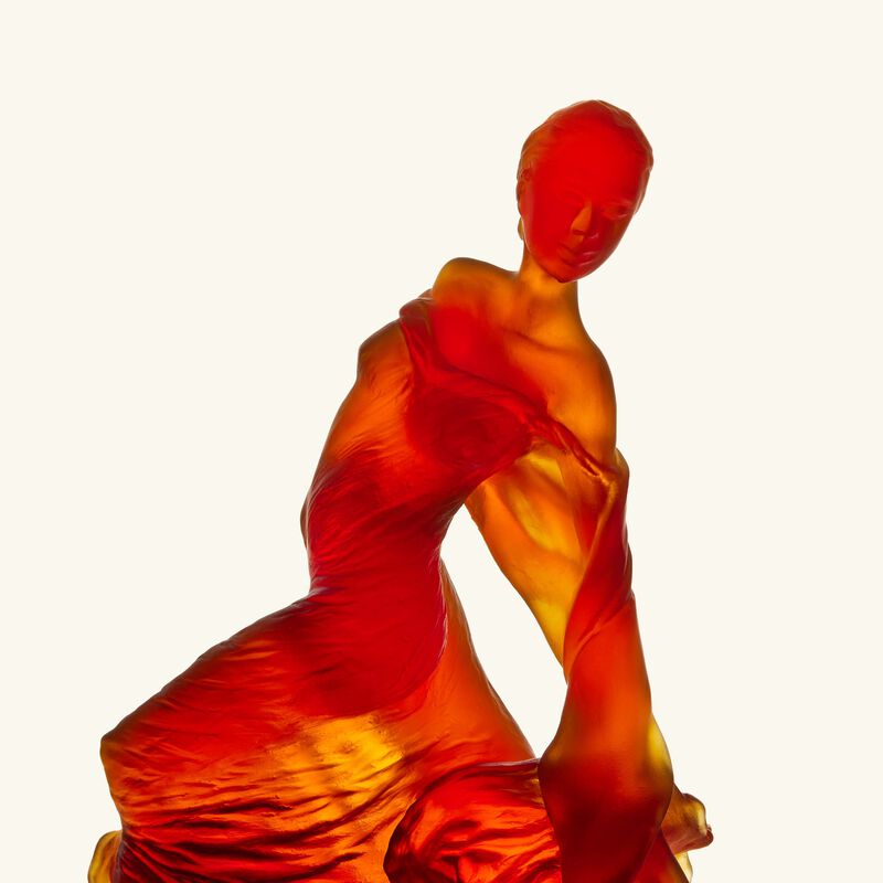 Paloma by Nathalie Seguin Sculpture Medium Orange Limited Edition daum paloma by nathalie seguin sculpture medium orange limited edition