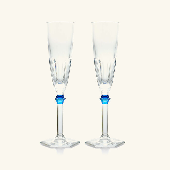 baccarat harcourt eve champagne glass blue set of 2