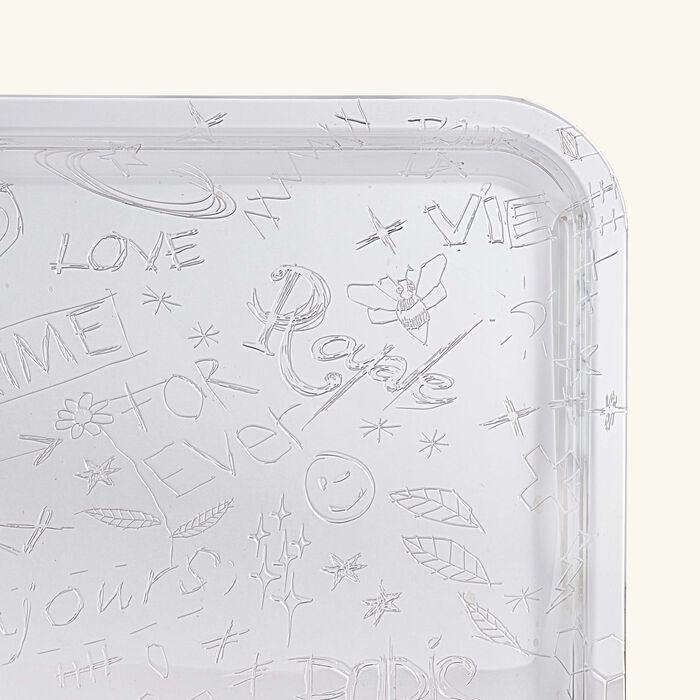 christofle graffiti serving tray rectangular medium silver plated