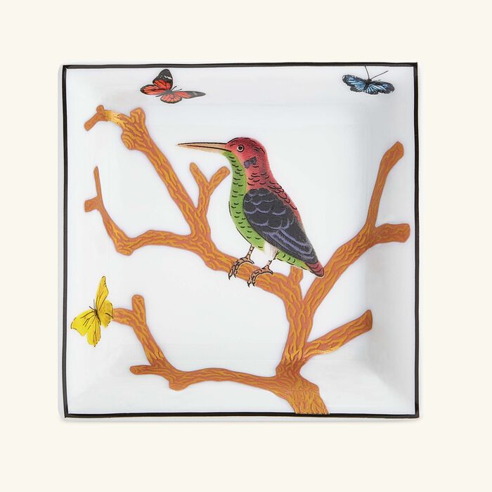 bernardaud aux oiseaux ashtray square small gold
