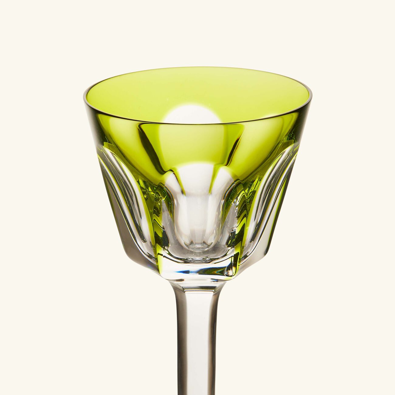 baccarat harcourt rhine wine glass green