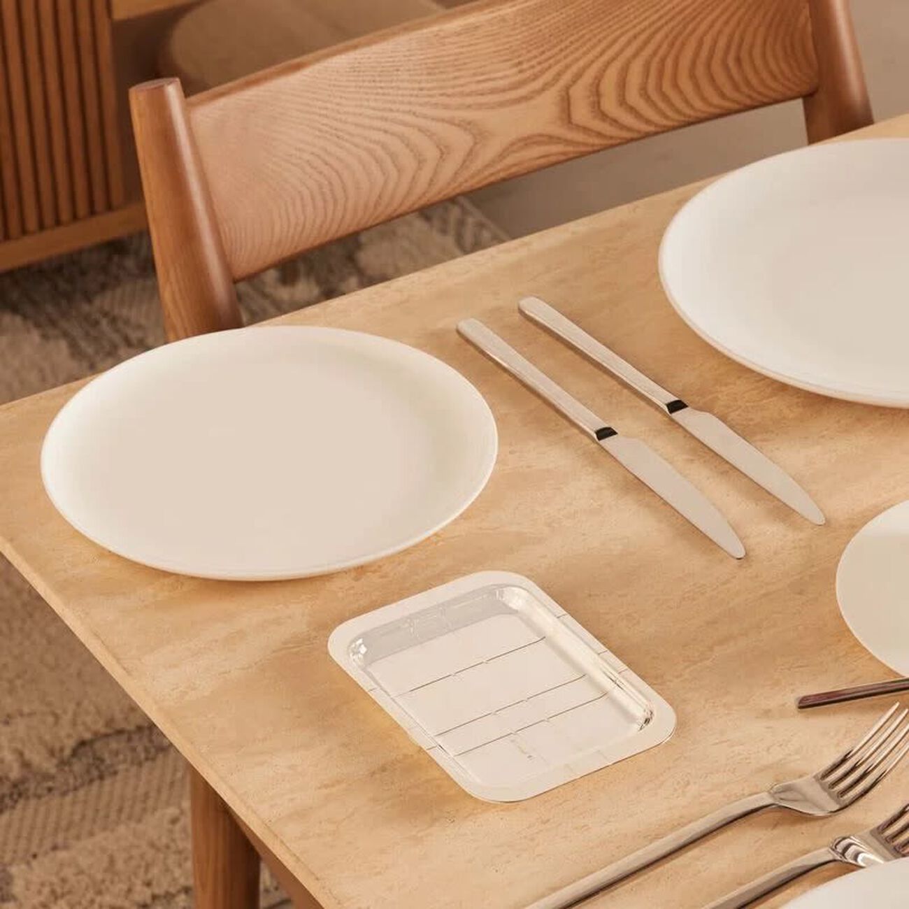 كريستوفل صينية جرافيك مستطيلة صغيرة جدًا مطلية بالفضة