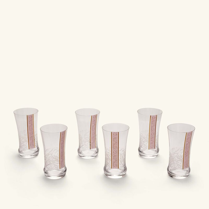 dimlaj nagham tall glass tumbler pink set of 6