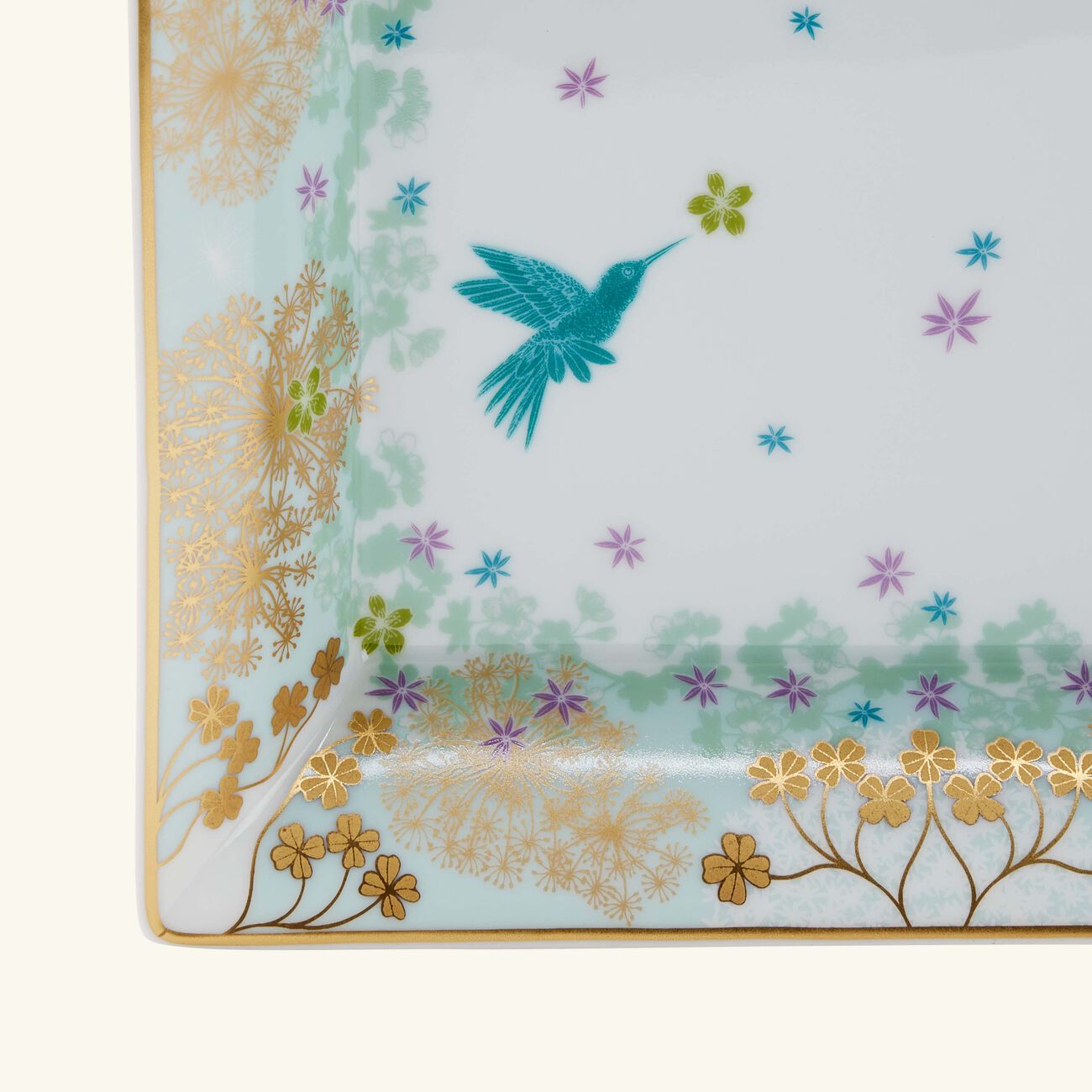 bernardaud feerie ashtray rectangular small blue