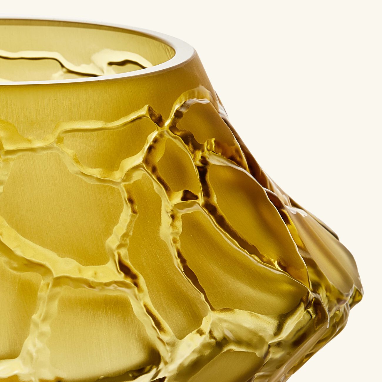 Terramineral Caldera Vase Votive Round Mini Yellow lalique terramineral caldera vase votive round mini yellow