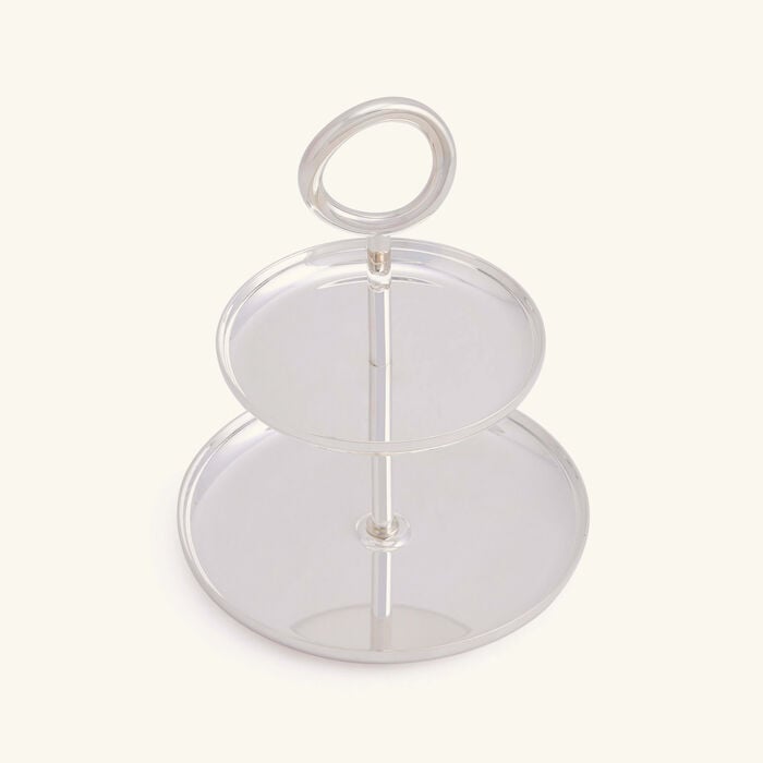 christofle vertigo cake stand 2 tier silver plated