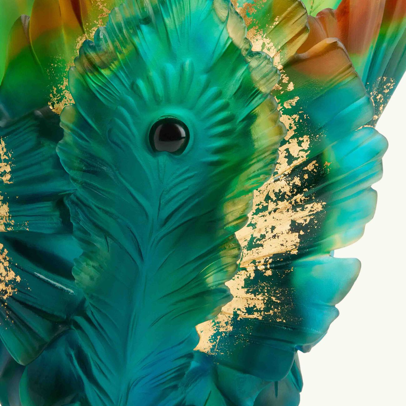 Fleur de Paon Gilded Vase Large Green daum fleur de paon gilded vase large green