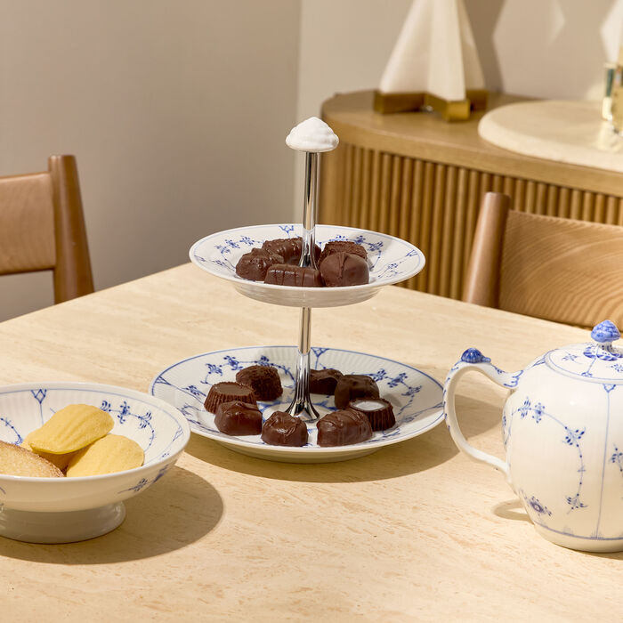 Blue Fluted Plain 2 Tier Cake Stand White royal copenhagen blue fluted plain 2 tier cake stand white