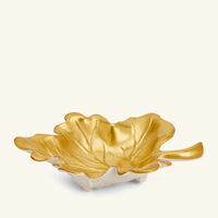 villari autumn fig leaf trinket tray small gold