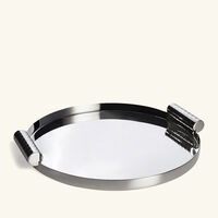 رالف لورين هوم صينية الضيافة مونتغمري دائرية متوسطة مطلية بالفضة