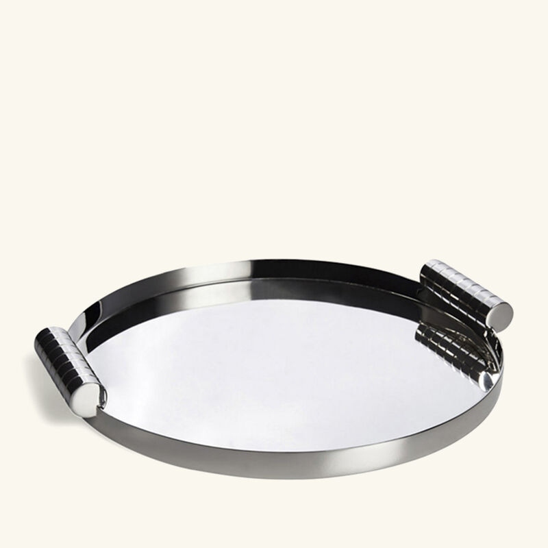 رالف لورين هوم صينية الضيافة مونتغمري دائرية متوسطة مطلية بالفضة