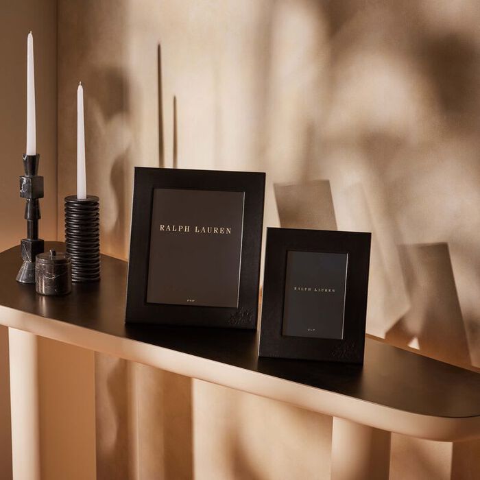 ralph lauren home penthouse garrett leather frame black 20x25 cm