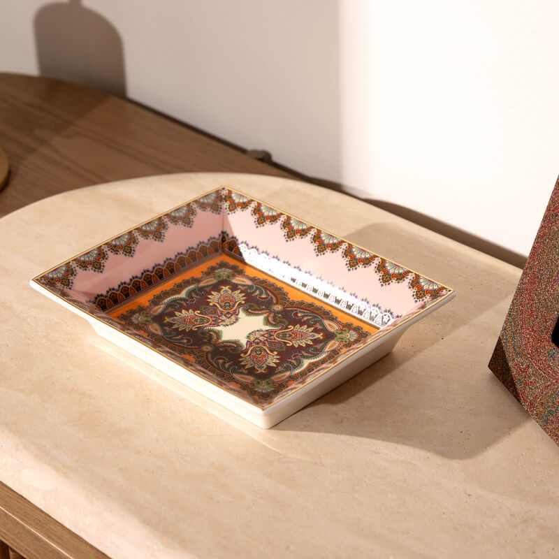 etro thistle rectangular tray pink