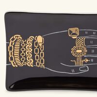 Mano Con Gioielli Ashtray Rectangular Black fornasetti mano con gioielli ashtray rectangular black