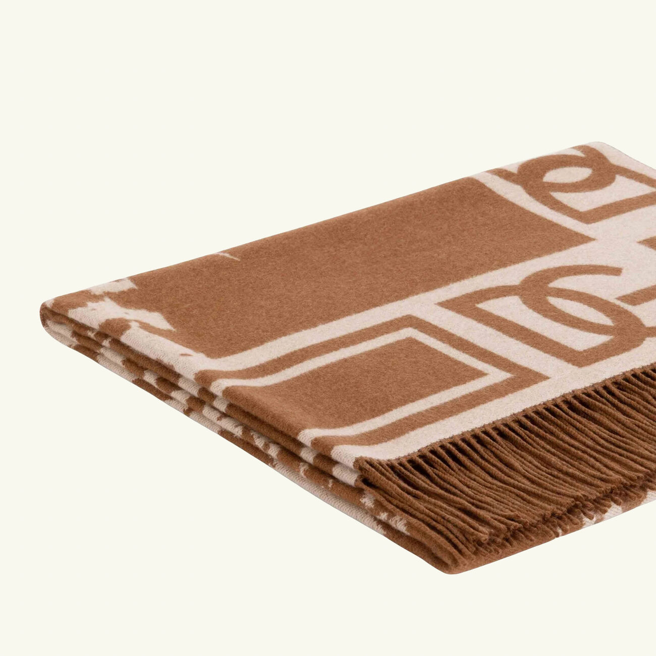 dolce gabbana casa cashmere jacquard blanket brown