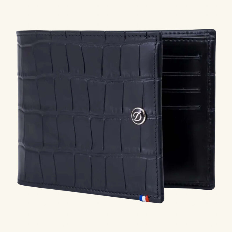 Croco Dandy Leather Wallet Black st dupont croco dandy leather wallet black