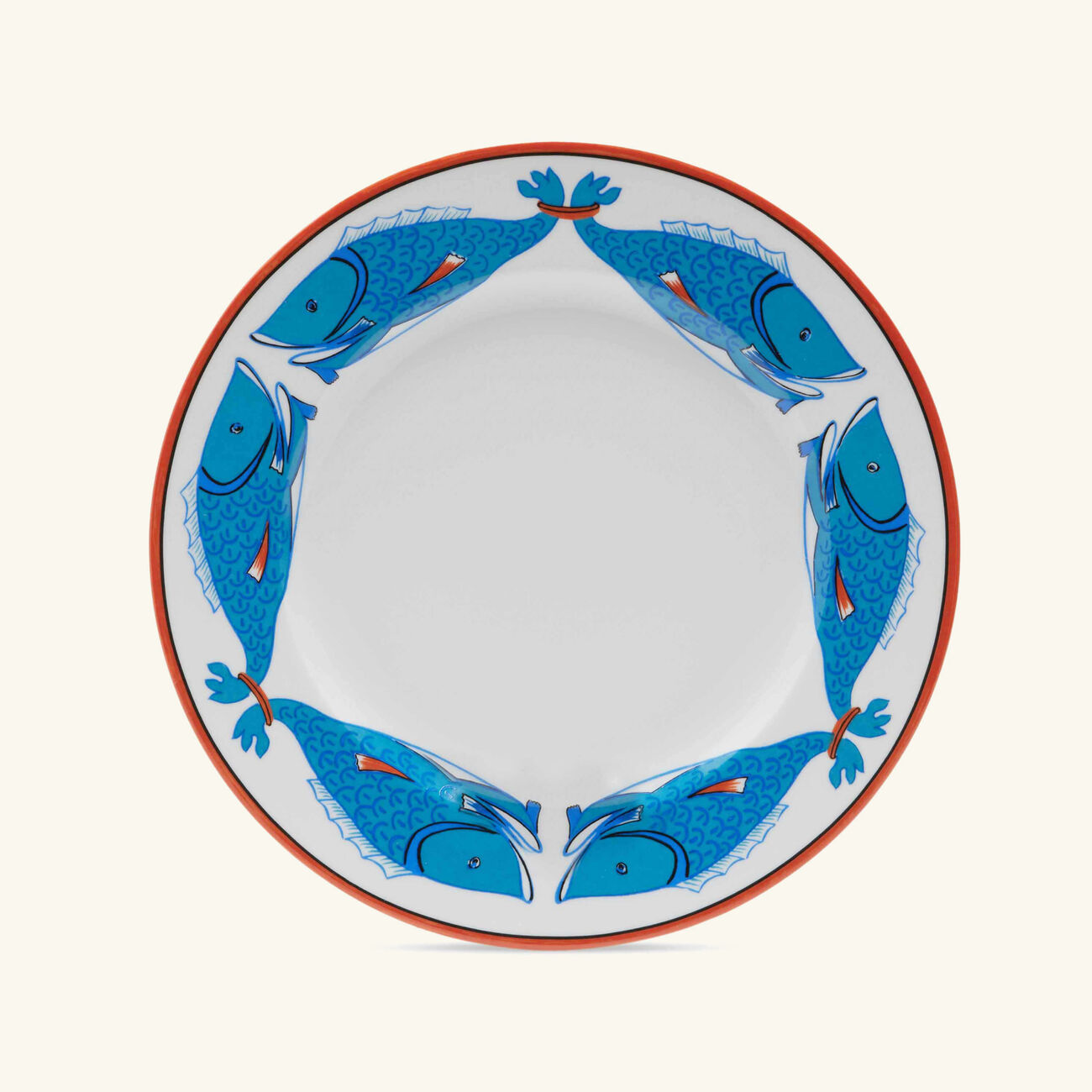 pinto paris lagon dinner plate round blue fish 26cm