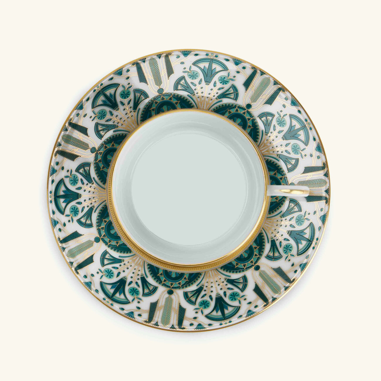 Rêves Du Nil Tea Cup & Saucer Green Set of 4 haviland r ves du nil tea cup saucer green set of 4