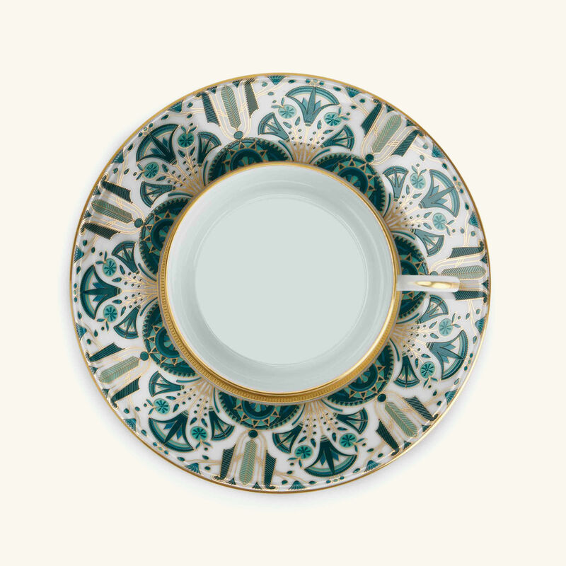 Rêves Du Nil Tea Cup & Saucer Green Set of 4 haviland r ves du nil tea cup saucer green set of 4