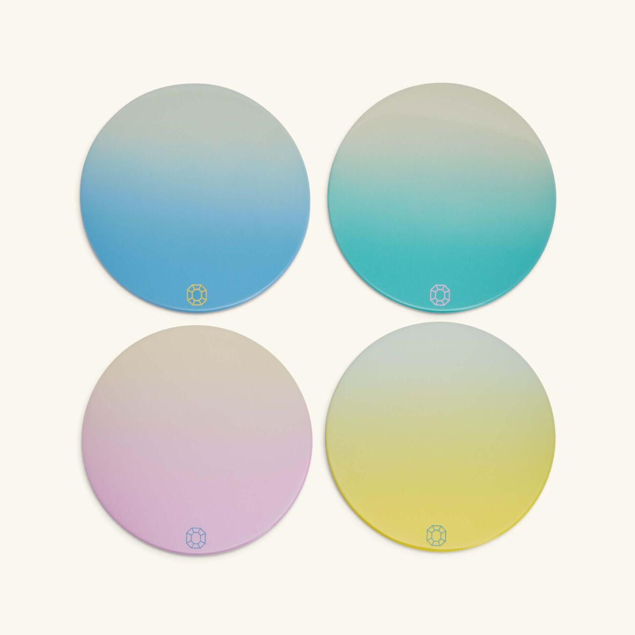 Octogone Coasters Pastel Set of 4 baccarat octogone coasters pastel set of 4