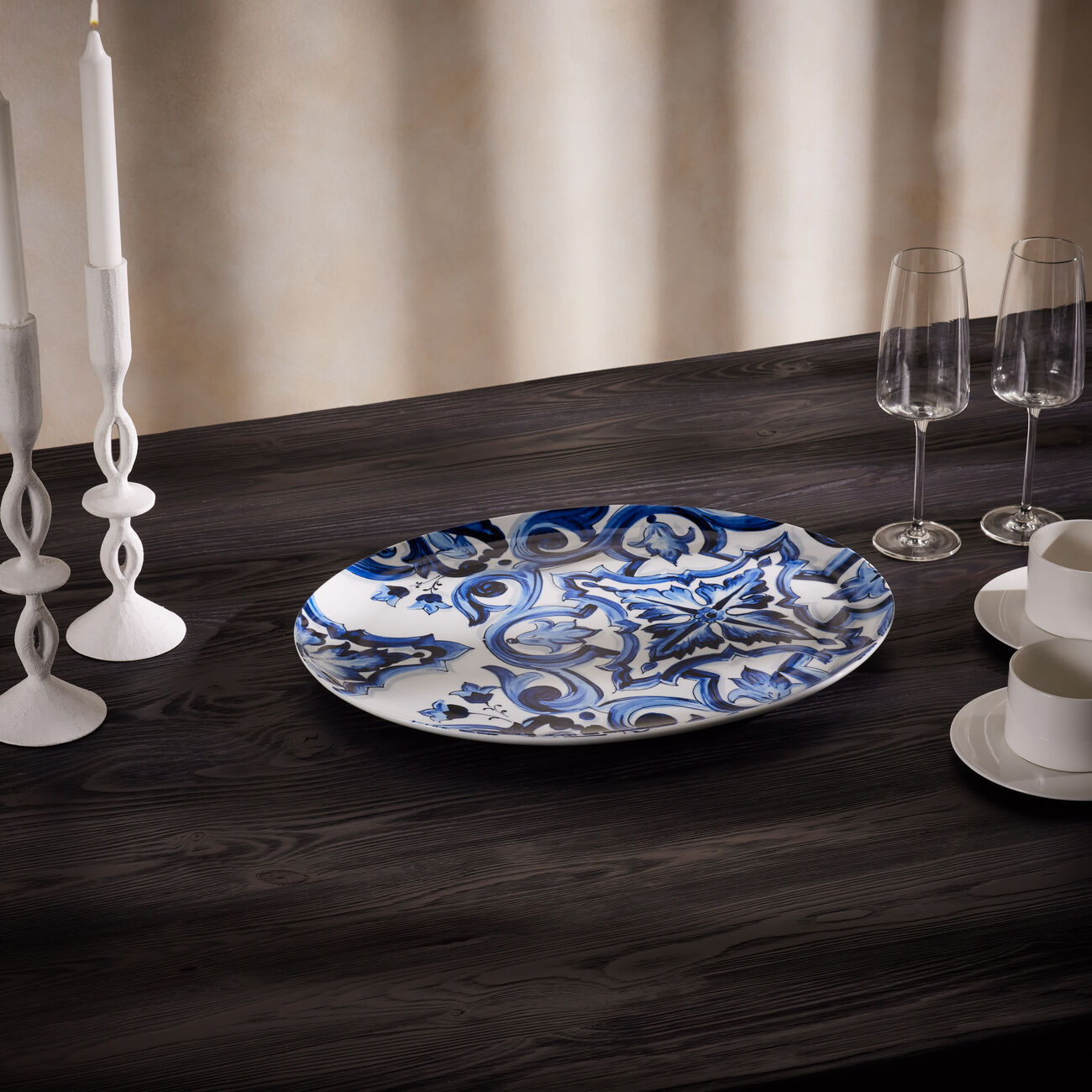 دولتشي أند غابانا كازا طبق الضيافة بلو ميديترانيو بيضاوي 40 سم