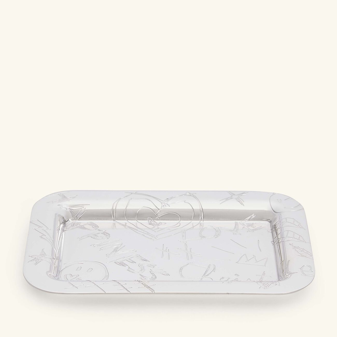 christofle graffiti serving tray rectangular mini silver plated
