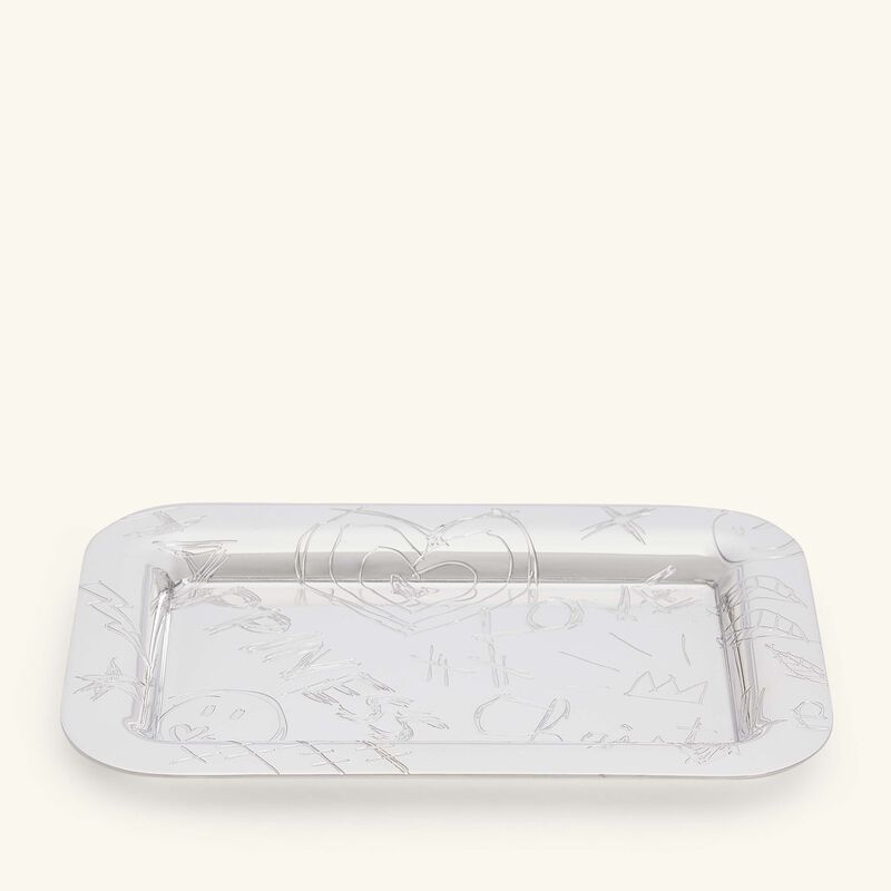 christofle graffiti serving tray rectangular mini silver plated
