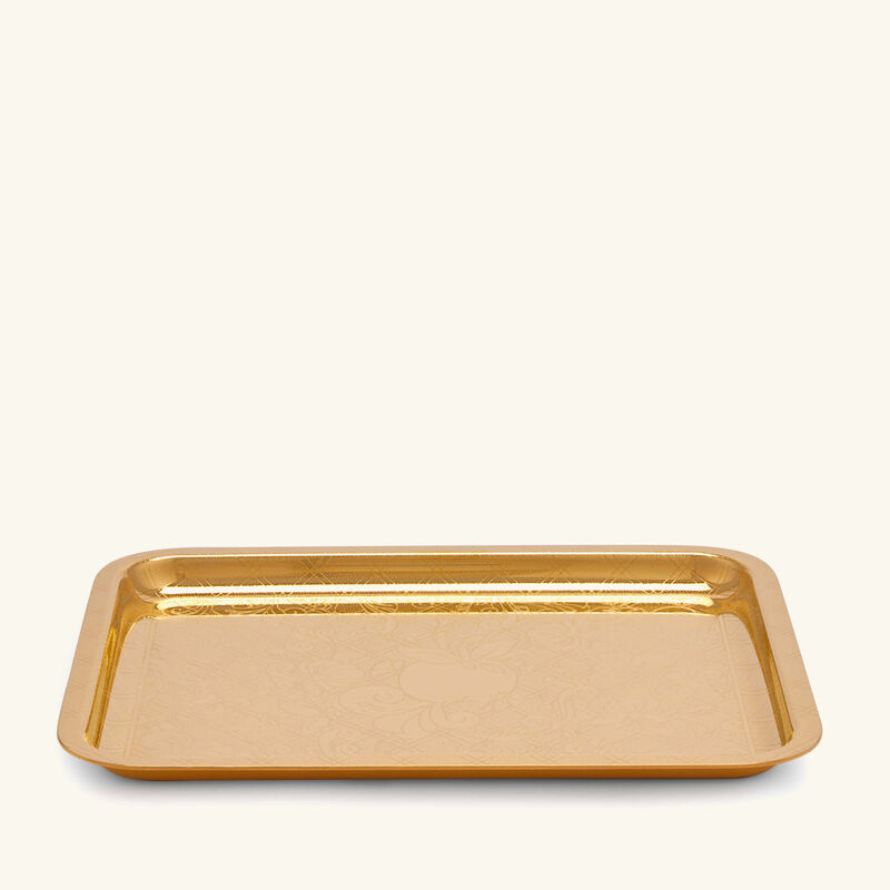Jardin D'Eden Serving Tray Rectangular Small Gold christofle jardin d eden serving tray rectangular small gold