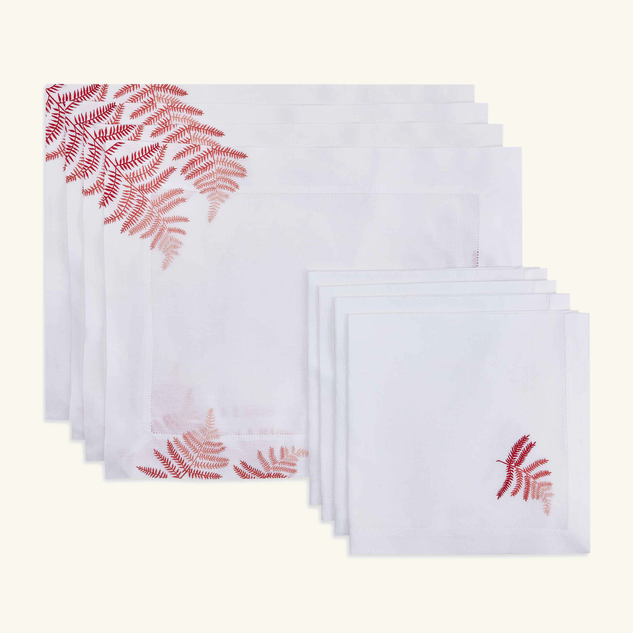 Fougeres Placemat & Napkin Pink Set Of 4 atelier houriatazi fougeres placemat napkin pink set of 4