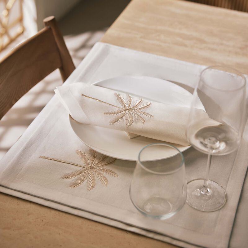 catherine denoual palm tree napkin beige