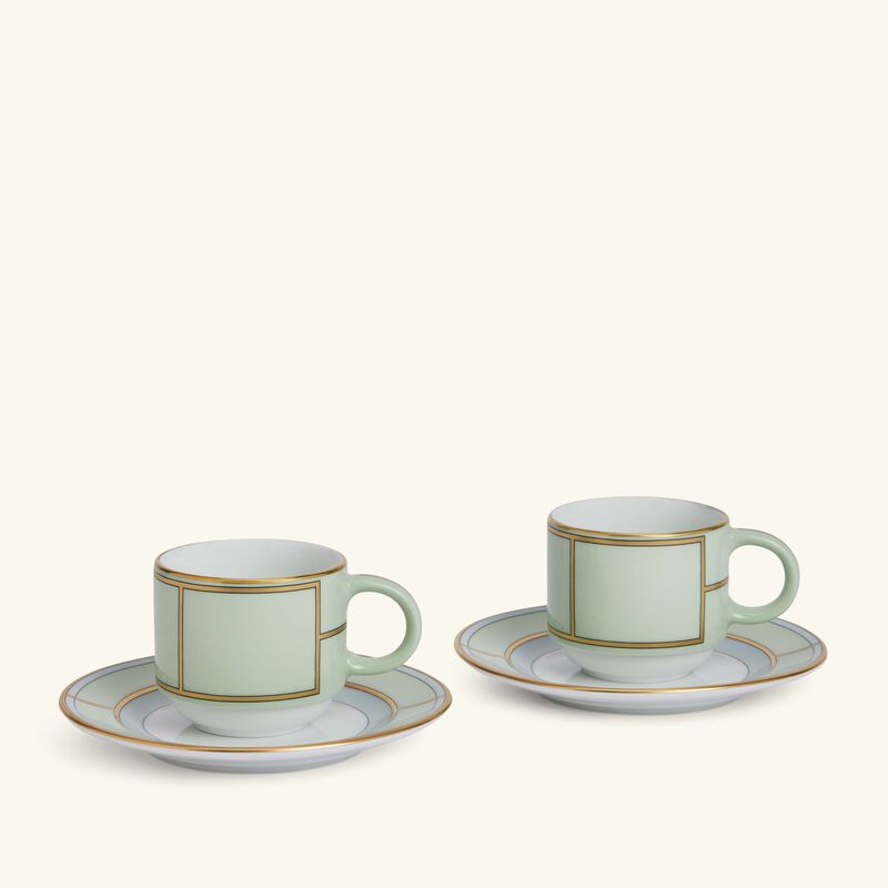 Diva Coffee Cup & Saucer Green Set of 2 ginori 1735 diva coffee cup saucer green set of 2