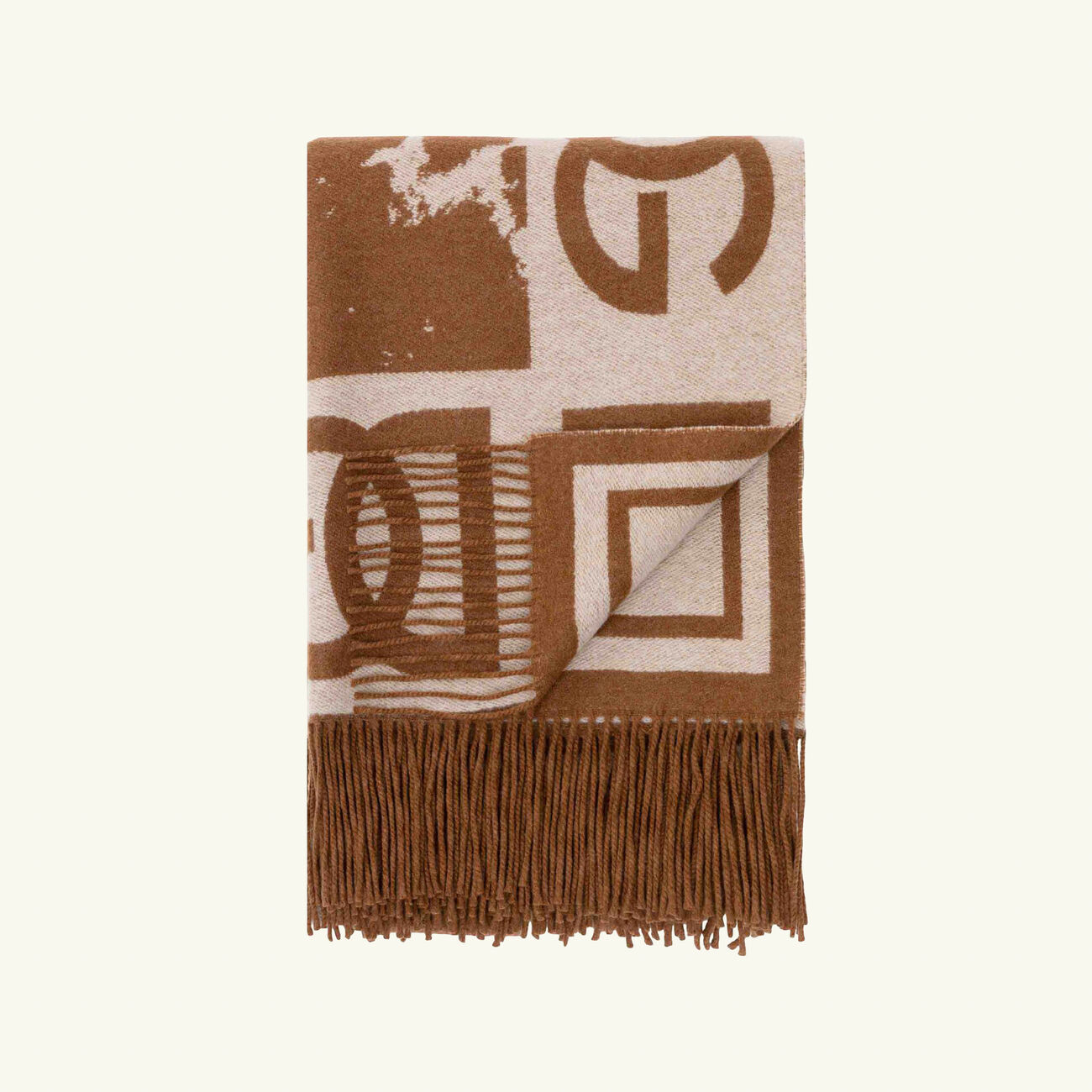 dolce gabbana casa cashmere jacquard blanket brown