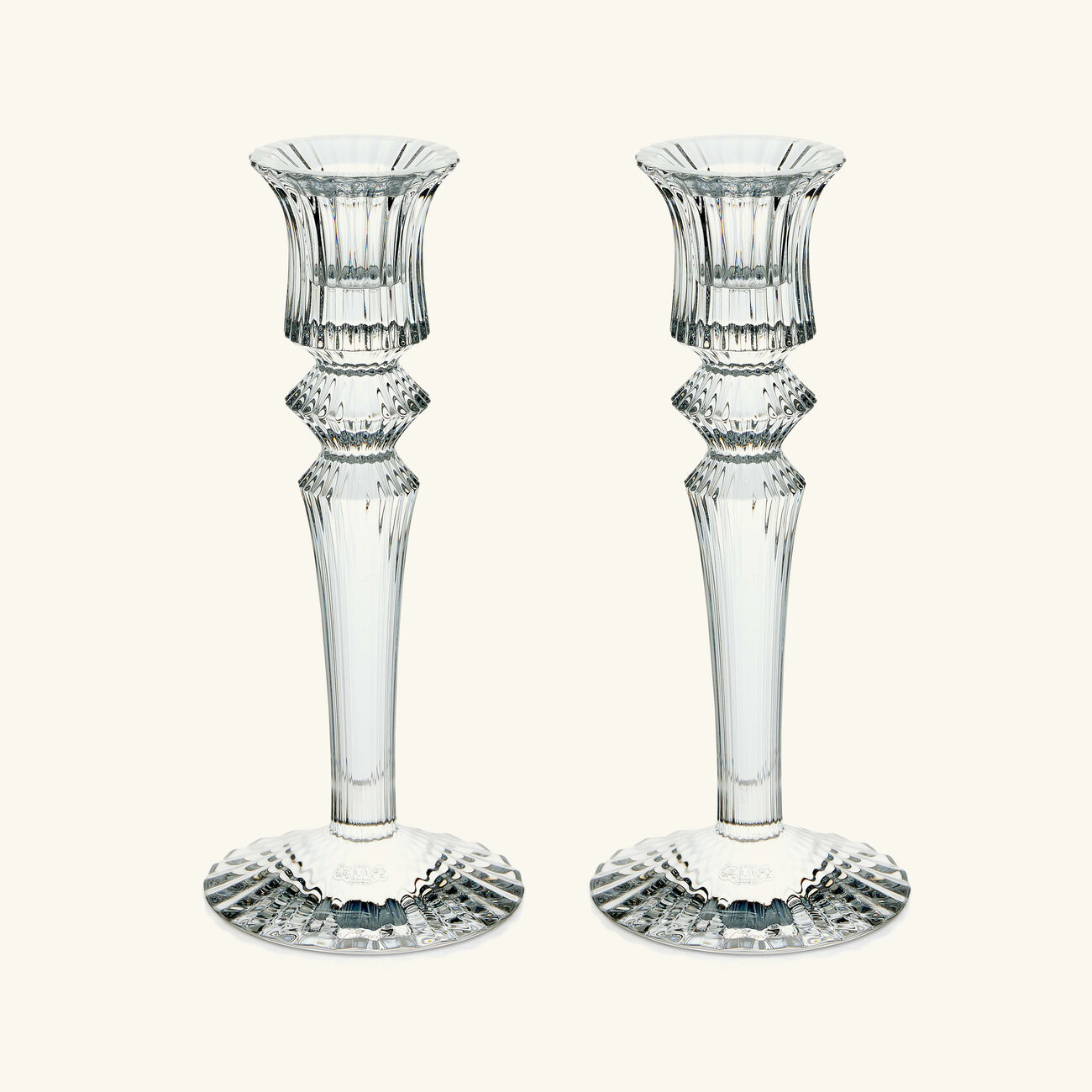 Mille Nuits Candle Holder Clear Set Of 2 baccarat mille nuits candle holder clear set of 2