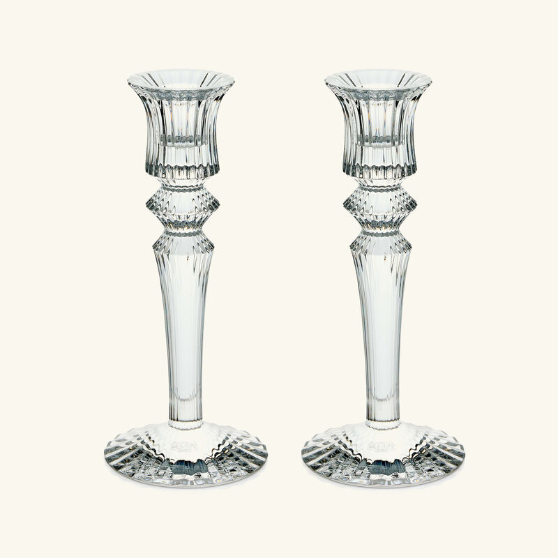 Mille Nuits Candle Holder Clear Set Of 2 baccarat mille nuits candle holder clear set of 2