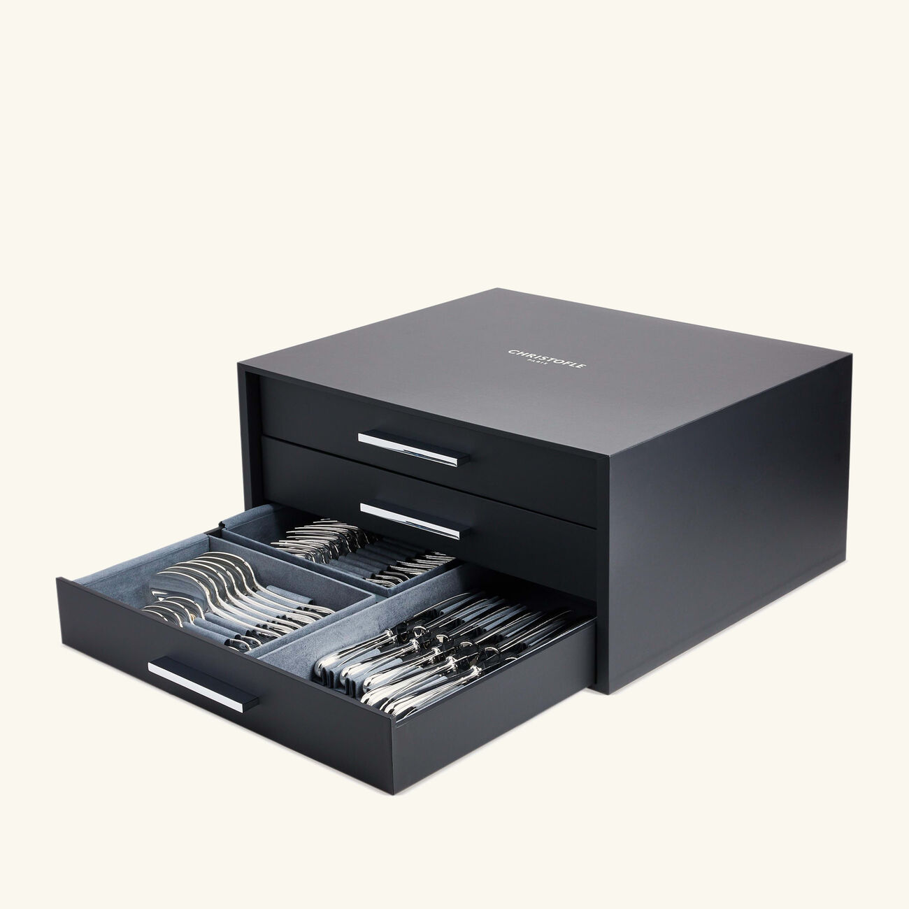 christofle perles flatware set 75 pieces silver plated