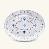 رويال كوبنهاغن طبق التقديم بلو فلوتد بلاين بيضاوي أبيض 35 سم