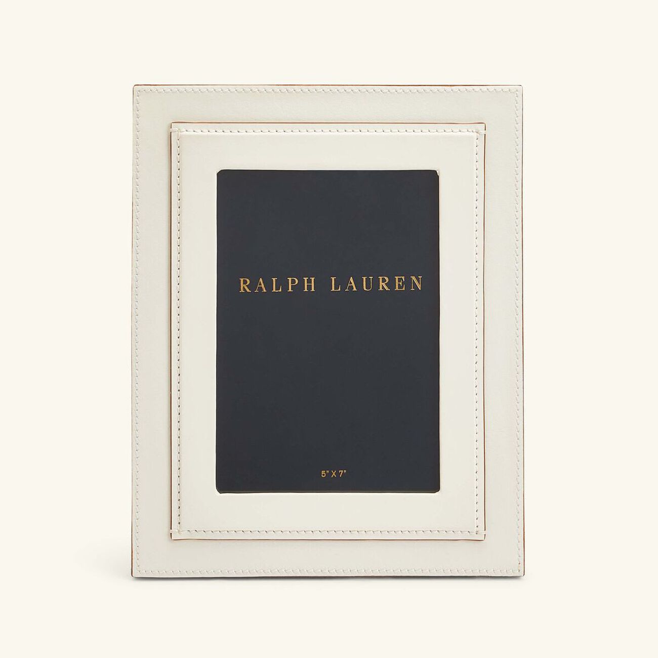 ralph lauren home brennan leather frame white 13x18 cm