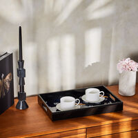 DG Logo Tray Rectangular Large Black dolce gabbana casa dg logo tray rectangular large black