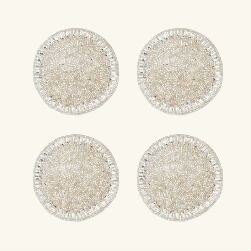 Bevel Coasters Silver Set Of 4 kim seybert bevel coasters silver set of 4