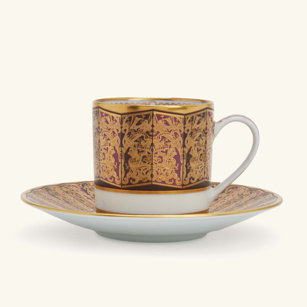 Eventail Coffee Cup & Saucer Gold bernardaud eventail coffee cup saucer gold