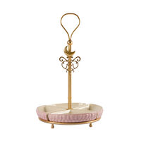 Peacock Extravaganza Gold & Pink Olive Stand, small