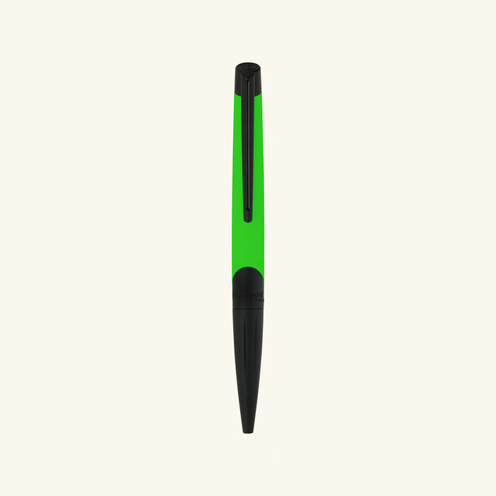st dupont fluo defi milenium ballpoint pen neon green
