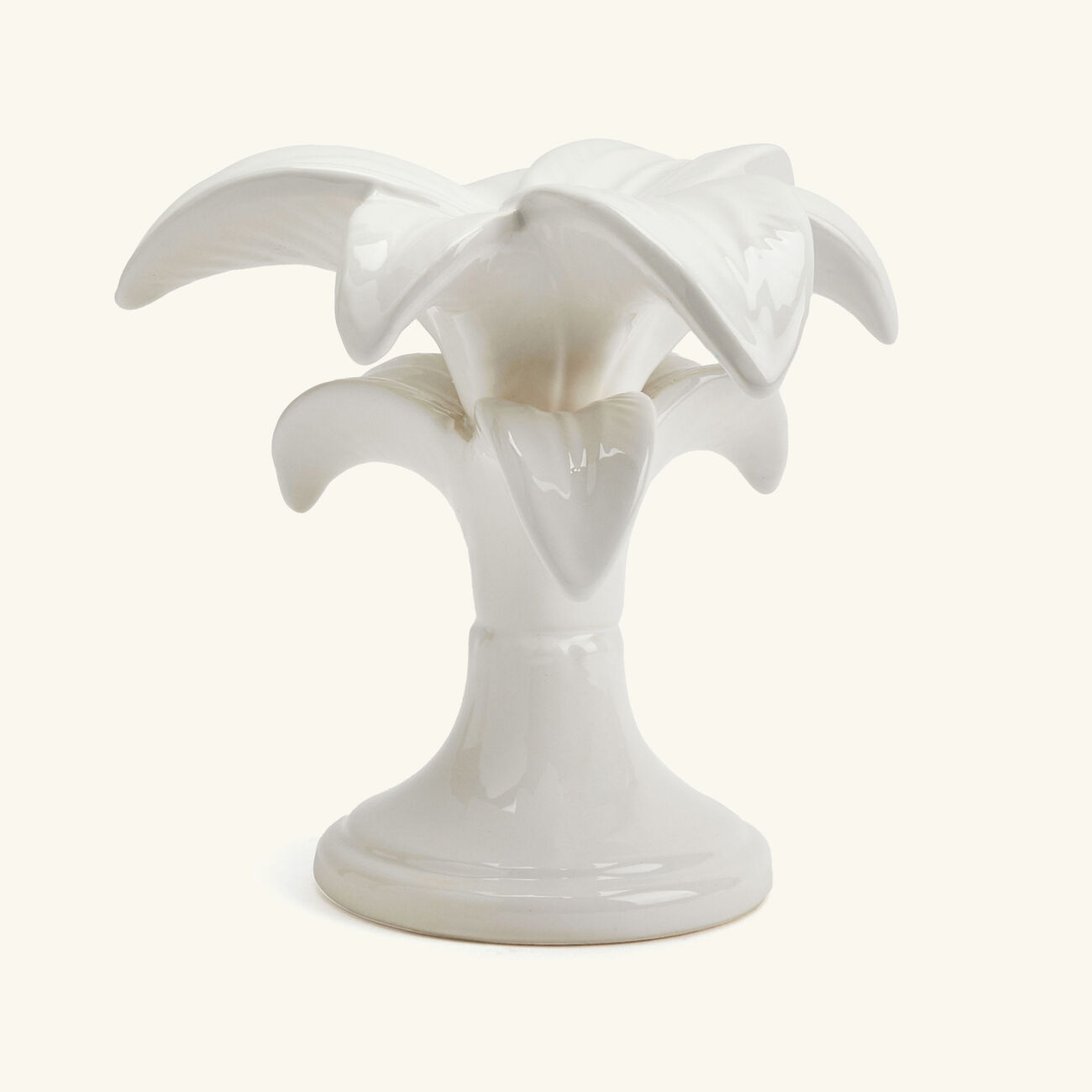 Palm Trees Candle Holder Small White les ottomans palm trees candle holder small white