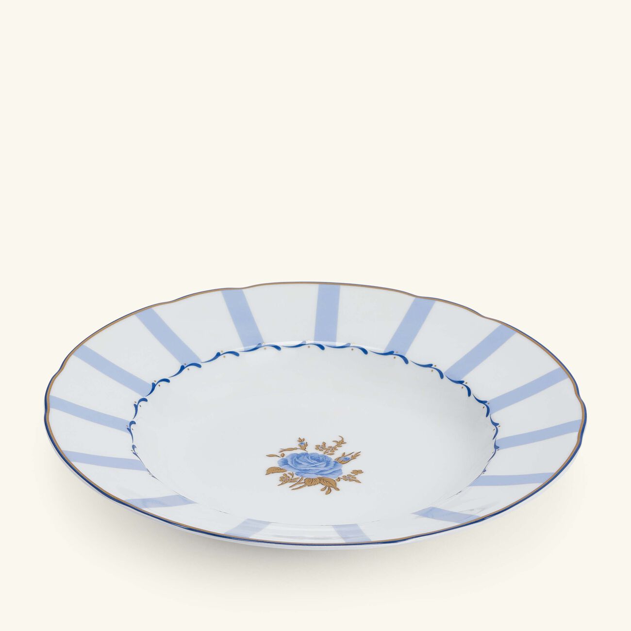 bernardaud brocante soup plate round blue 22cm